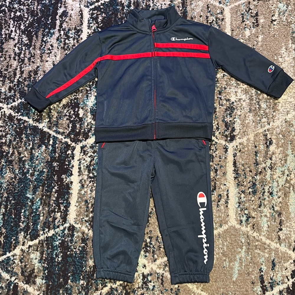 Two-Piece Navy Blue Champion Toddler Tracksuit 18M